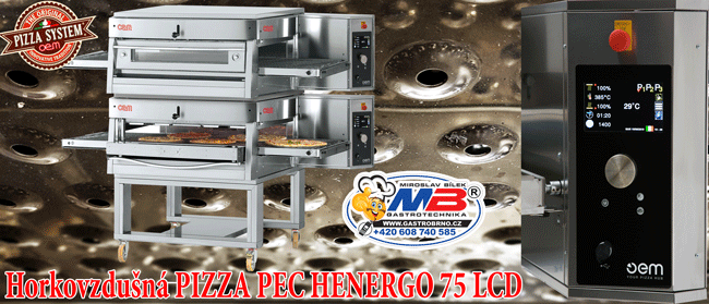 Pizza pec horkovzdušná Henergo 75 LCD dvoupatrová pec